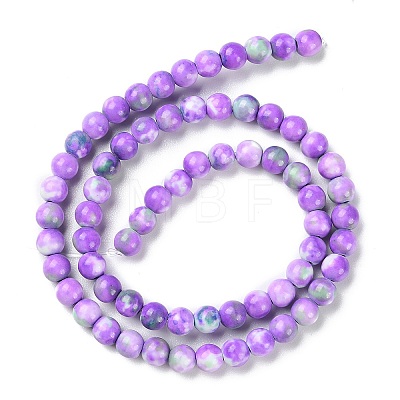 Synthetic Ocean White Jade Beads Strands G-L019-6mm-01-1