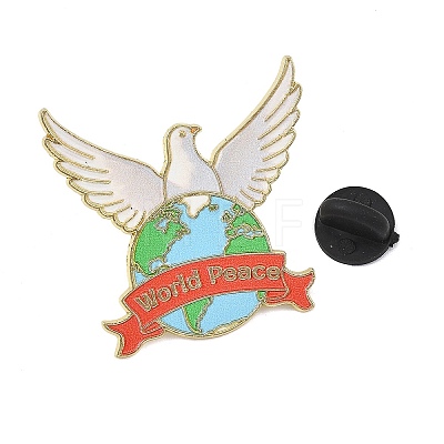 World Peace Dove Enamel Brooches AL-I001-01G-02-1