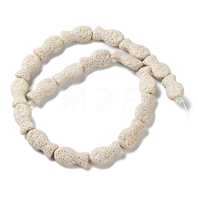 Fish Dyed Natural Lava Rock Beads Strands G-O126-01A-13-1