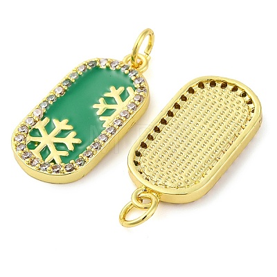 Christmas Series Brass Micro Pave Cubic Zirconia Pendants KK-S401-03G-C-1