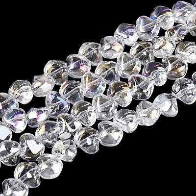 Electroplate Transparent Glass Beads Strands EGLA-Q133-01A-15-1