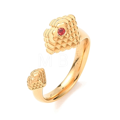304 Stainless Steel Rhinestone Open Cuff Rings RJEW-E302-03G-1