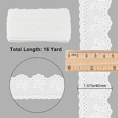 Cotton Hollow Embroidered Lace Trim SRIB-WH0011-053-1