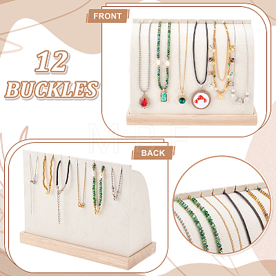 Velvet & Wood Jewelry Necklace Organizer Display Stands ODIS-WH0043-288-1