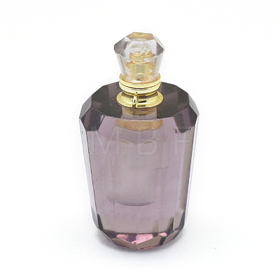 Faceted Synthetic Amethyst Openable Perfume Bottle Pendants G-E556-05A-1