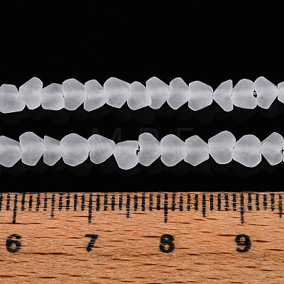 Frosted Transparent Glass Beads Strands GLAA-N016-4mm-11-1