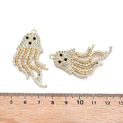 Rack Plating Alloy Rhinestone Pendants PALLOY-T091-02KCG-RS-1