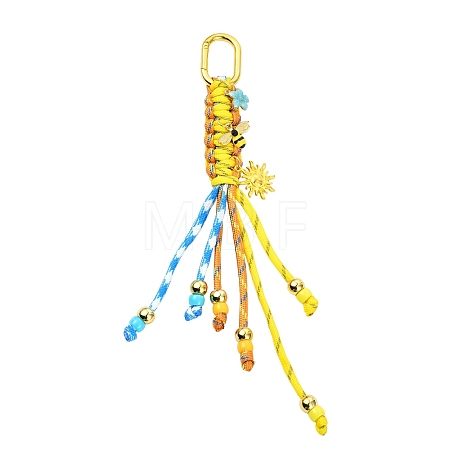 Polyester & Spandex Cord Pendant Decorations HJEW-YW00432-01-1