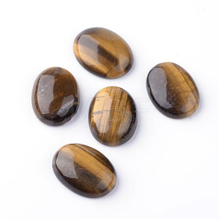 Natural Yellow Tiger Eye Cabochons G-S240-24-1