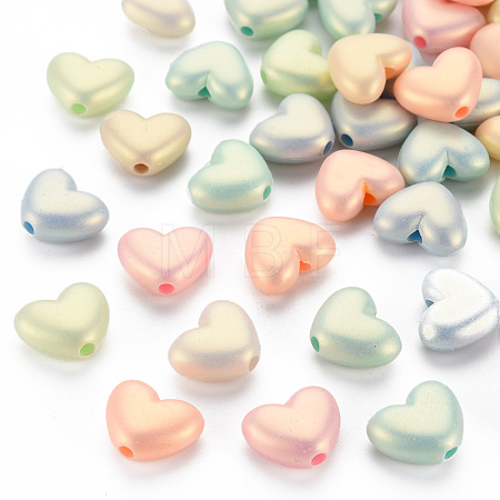 Spray Painted Opaque Acrylic Beads ACRP-S679-35-1