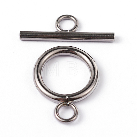304 Stainless Steel Ring Toggle Clasps STAS-CJ0002-37P-1