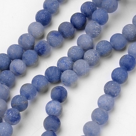 Dyed & Heated Natural Blue Aventurine Beads Strands G-D809-09-8mm-1