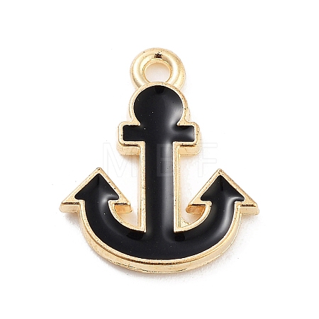 Light Gold Plated Alloy Enamel Charms ENAM-M219-07KCG-02-1