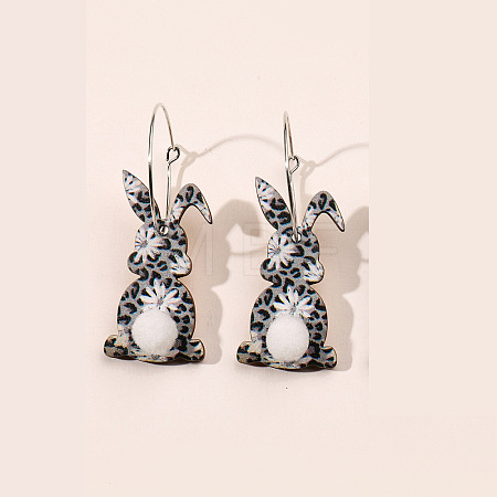 Easter Wood Dangle Earrings FS-WG30599-10-1