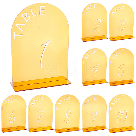 10Pcs 10 Styles Number 1~10 Acrylic Table Place Cards AJEW-WH0752-349-1