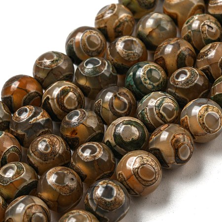 Tibetan Style dZi Beads Strands G-P526-D03-01-1