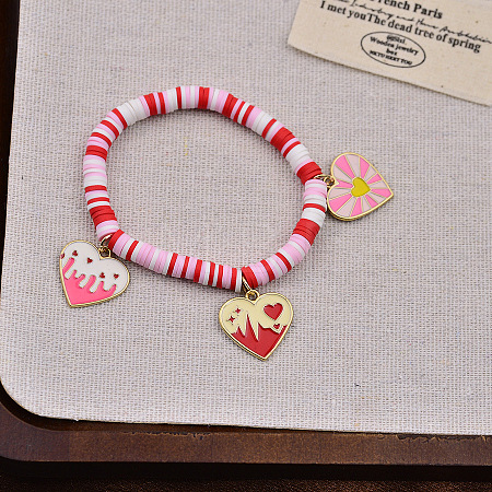 Valentine's Day Zinc Alloy Enamel Charm Bracelets FS-WG4D636-05-1