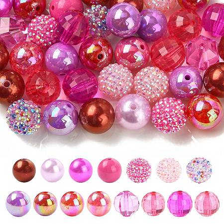 50Pcs 15 Styles Resin Rhinestone & Acrylic Beads Findings Kits DIY-CJ0003-30-1