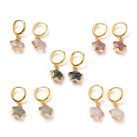 Brass Huggie Hoop Earrings EJEW-JE04323-1