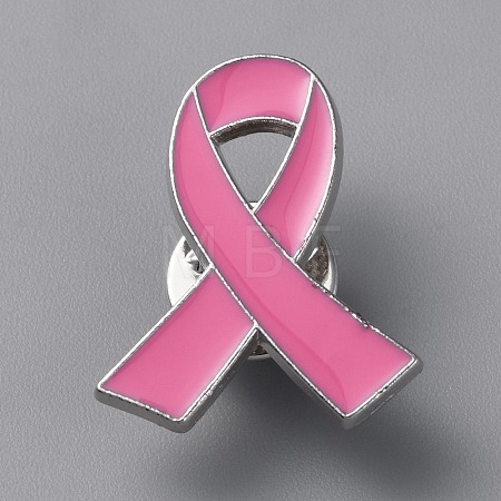 Breast Cancer Awareness Ribbon Enamel Pins JEWB-WH0022-88D-1