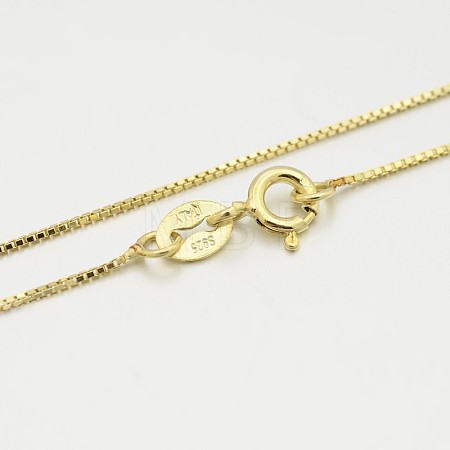 925 Sterling Silver Box Chains Necklace with Spring Ring Clasps for Men Women STER-M086-03G-1