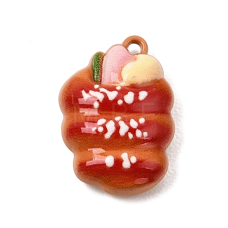 Spray Painted Alloy Pendants AL-CBAD39A-01B-1