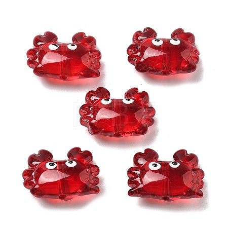 Transparent Glass Enamel Beads LAMP-V001-08G-1