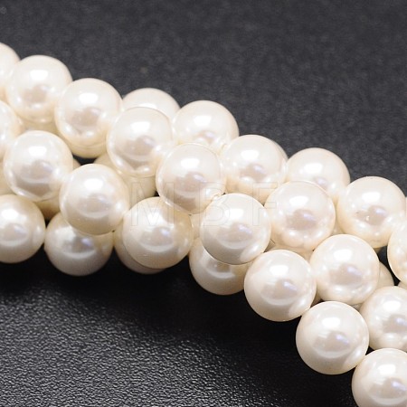 Shell Pearl Beads Strands BSHE-E008-8mm-12-1