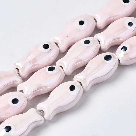 Handmade Porcelain Ceramic Beads Strands PORC-T006-03Q-1