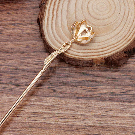 Alloy Hair Stick Findings FIND-WH0092-56KCG-1