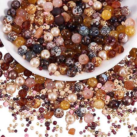 2 Bag Glass Round Beads Set JX547J-1