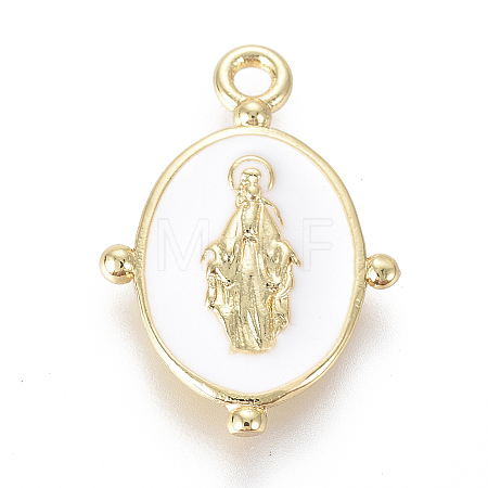 Golden Plated Brass Enamel Pendants KK-F807-01C-G-1
