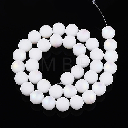 Frosted Opaque Glass Beads Strands LS-GLAA-T032-P10mm-MBB02-1