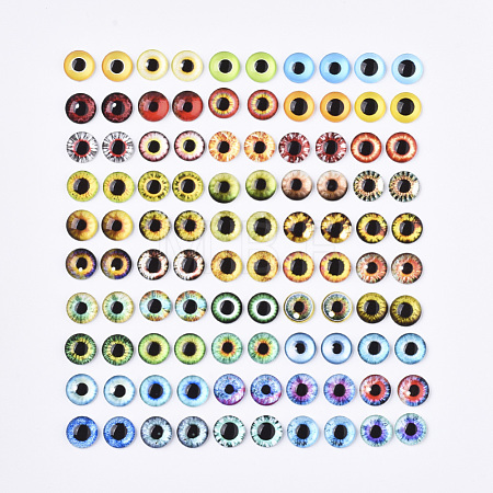Flat Back Glass Cabochons GGLA-R023-12mm-01-1