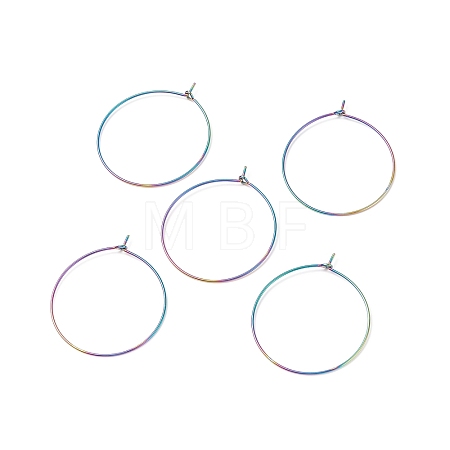 Ion Plating(IP) 316 Surgical Stainless Steel Hoop Earrings Findings STAS-F149-32M-A-1