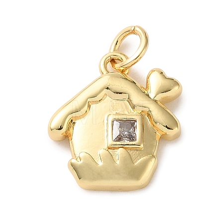 Brass Micro Pave Cubic Zirconia Pendants KK-I383-05G-02-1