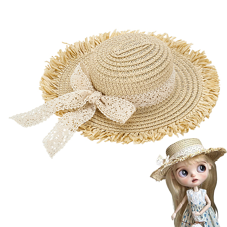Straw Hat for Dolls DOLL-WH0002-42A-1