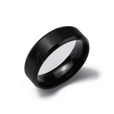 PVD Vacuum Plating Matte Style 304 Stainless Steel Wide Band Finger Rings for Women Men RJEW-WH0009-14B-EB-1