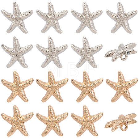 40Pcs 2 Colors Alloy Shank Buttons BUTT-CY0001-11-1