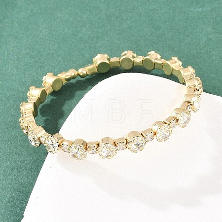 Iron Rhinestone Bangles for Women BJEW-A156-02G-1