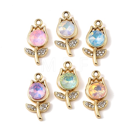 UV Plating Alloy Glass Pendants FIND-K032-08G-1