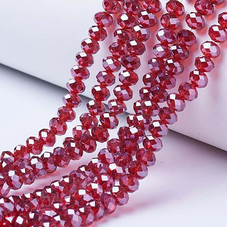 Electroplate Glass Beads Strands EGLA-A034-T4mm-A06-1
