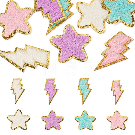 8Pcs 8 Colors Polyester Self-adhesion Embroider Thread Iron on/Sew On Patches PATC-TA0001-35-1