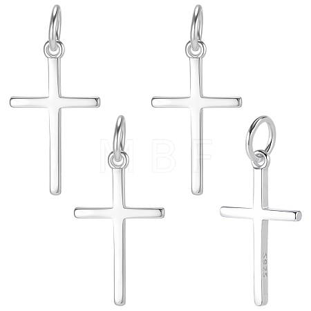 4Pcs Rack Plating 925 Sterling Silver Pendants STER-BBC0009-32-1