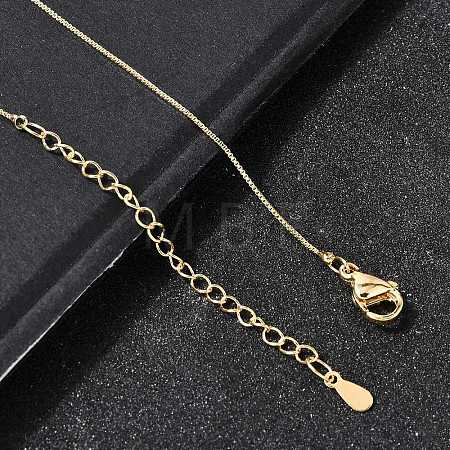 0.6MM Brass Box Chain Necklaces NJEW-G341-01G-1
