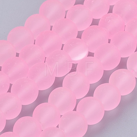 Baking Paint Transparent Glass Bead Strands X-GLAA-S031-8mm-20-1