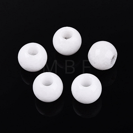Natural White Jade European Beads G-Q607-01A-19-1