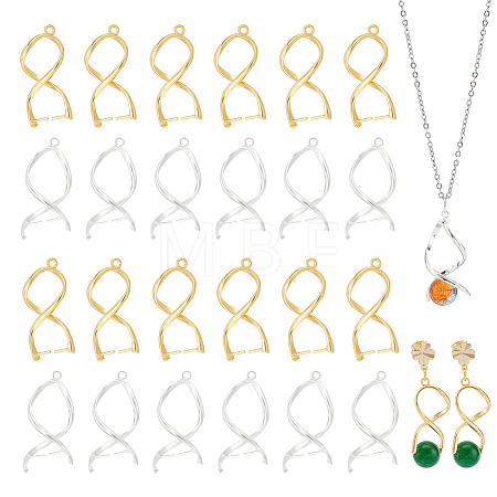 24Pcs 2 Colors Rack Plating Brass Ice Pick Pinch Bails KK-UN0002-55-1