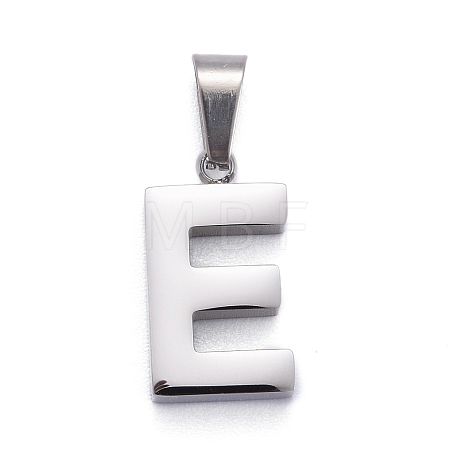 Non-Tarnish 304 Stainless Steel Letter Pendants STAS-H127-E-P-1
