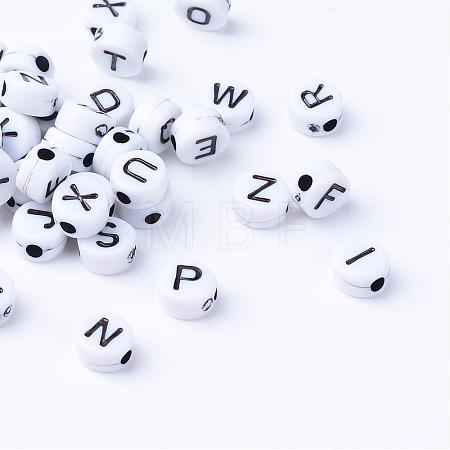 Craft Acrylic Horizontal Hole Letter Beads SACR-S201-10-1